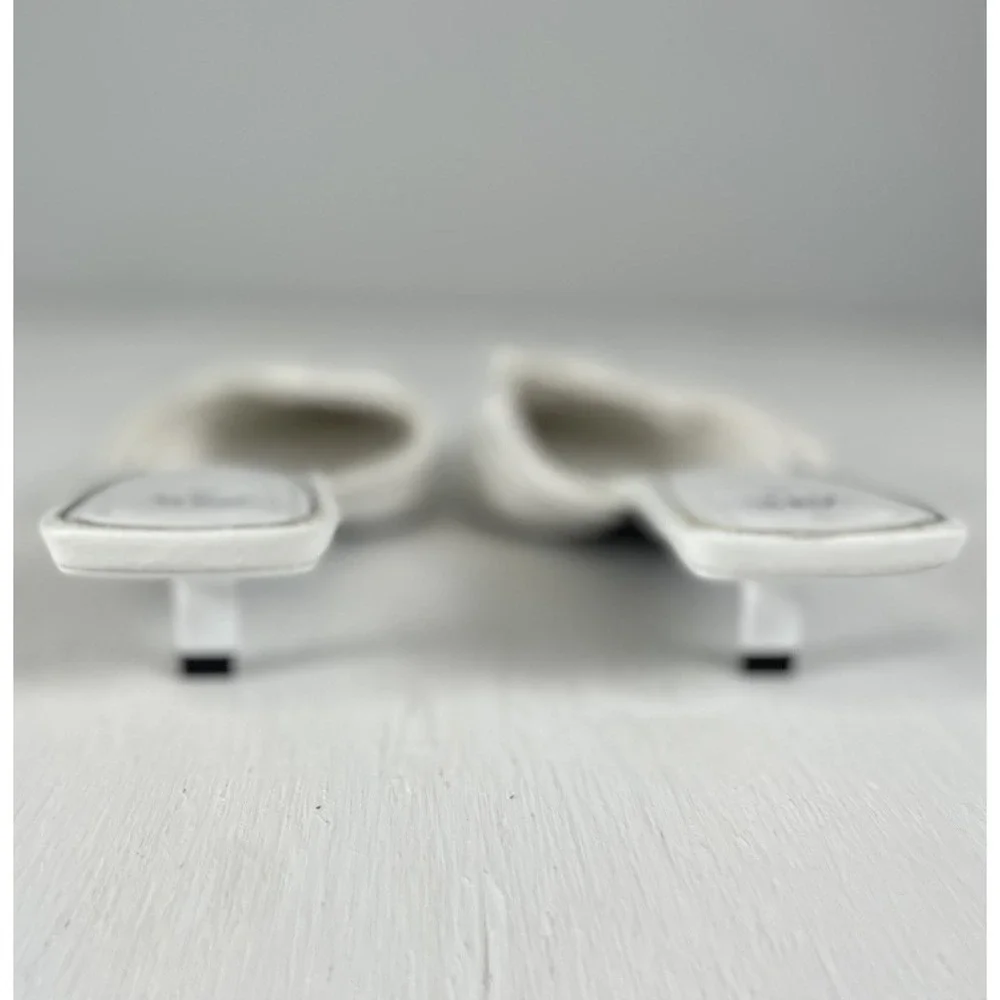 Zara White Bow Kitten Tiny Heal Slip On Point Toe Snake Skin Style Women 38 7.5 - Picture 5 of 14
